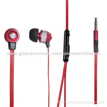 Metal Earphones with 3.5mm Diameter, Metal Material, Stereo for iPhone/iPod/iPad/Laptop